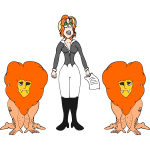 Woman With Male Lions